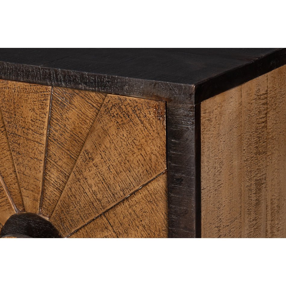 Sunburst Rustic Buffet Sideboard - English Georgian America