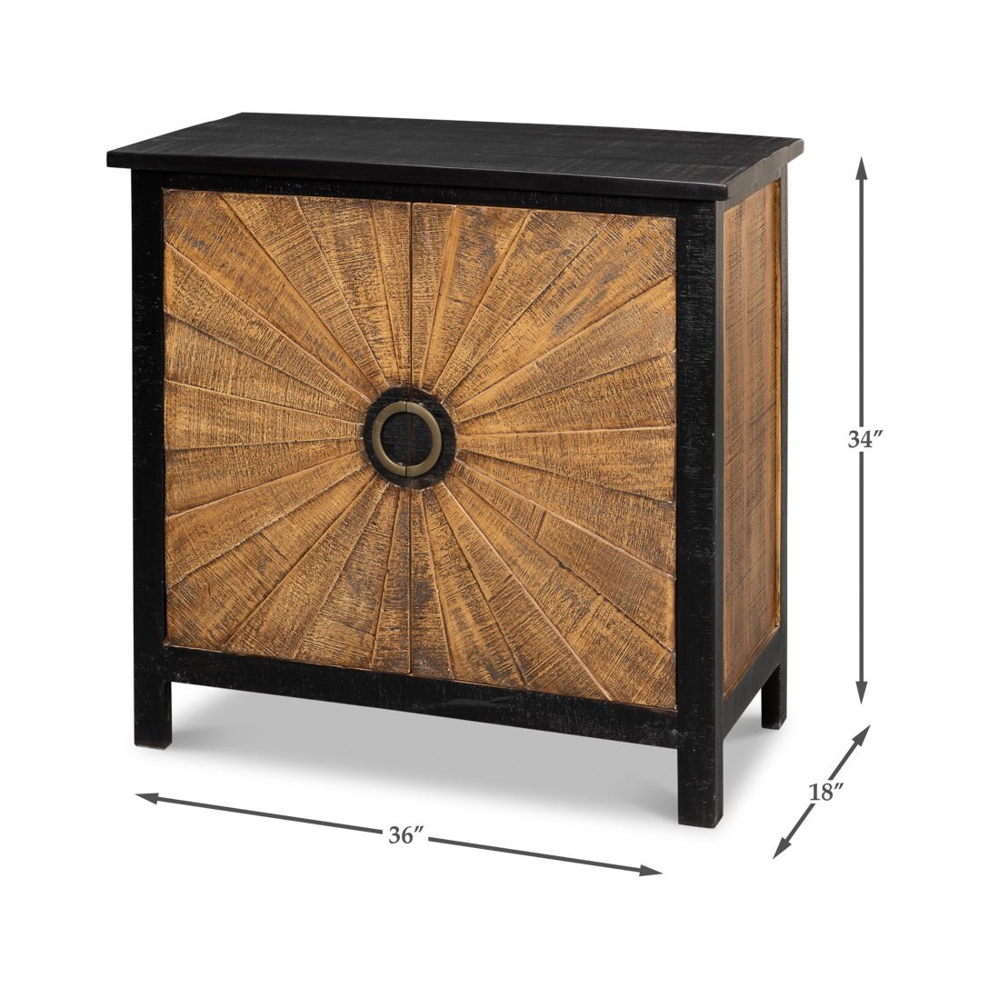 Sunburst Wood Cabinet - English Georgian America