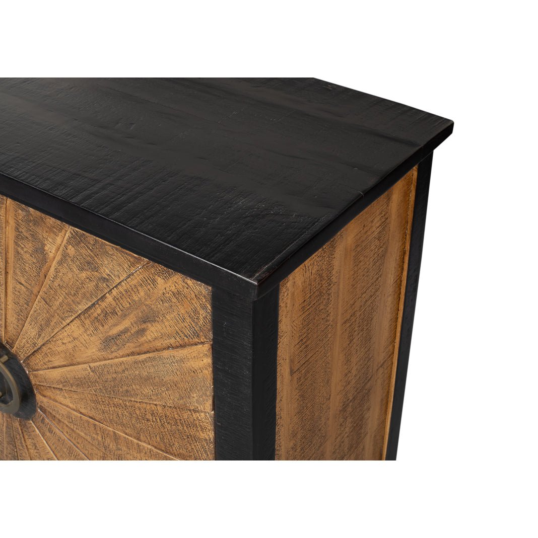 Sunburst Wood Cabinet - English Georgian America