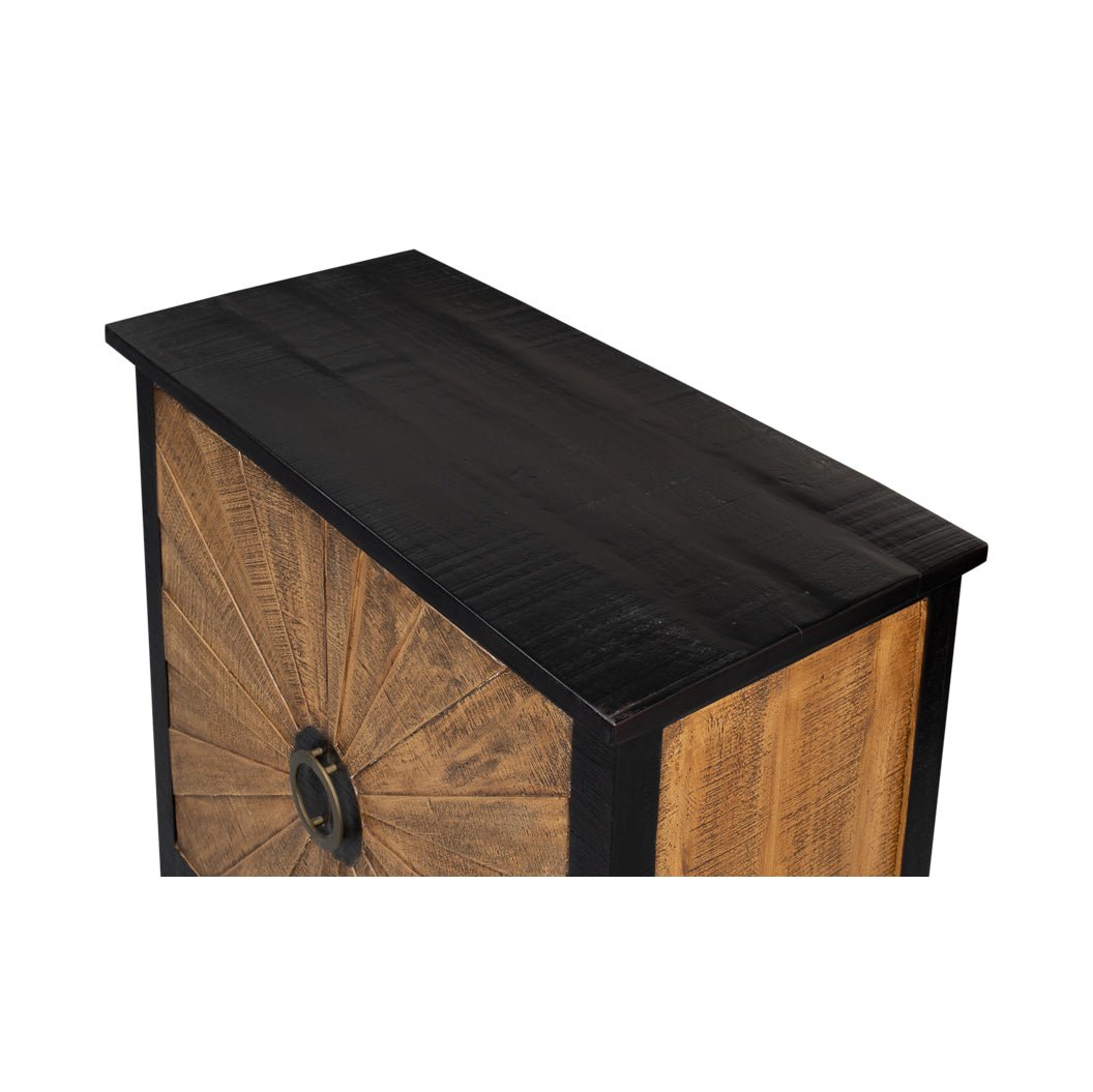 Sunburst Wood Cabinet - English Georgian America