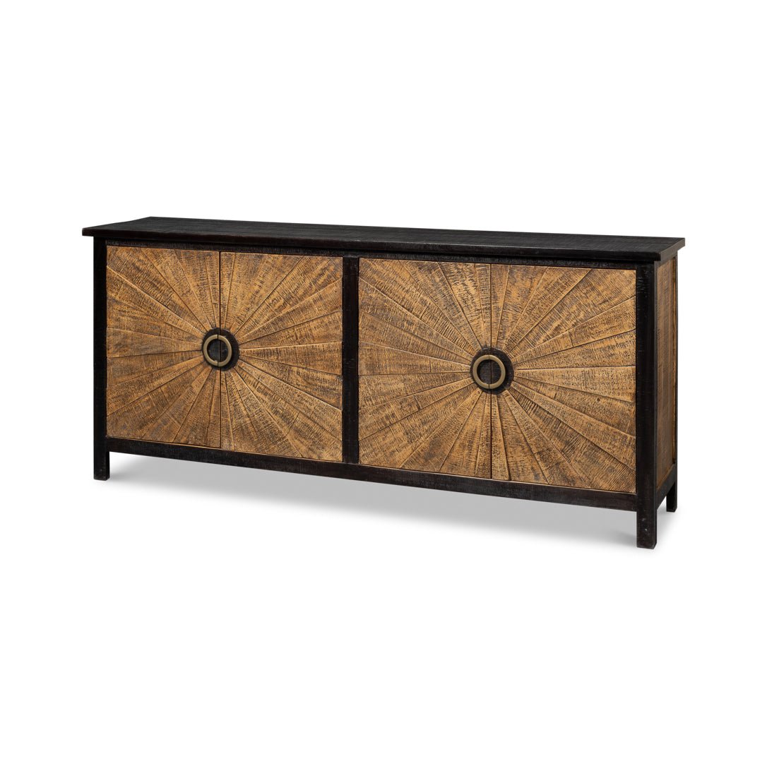 Sunburst Wood Sideboard - English Georgian America