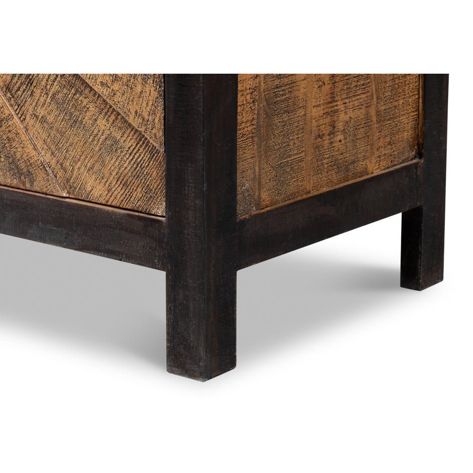 Sunburst Wood Sideboard - English Georgian America