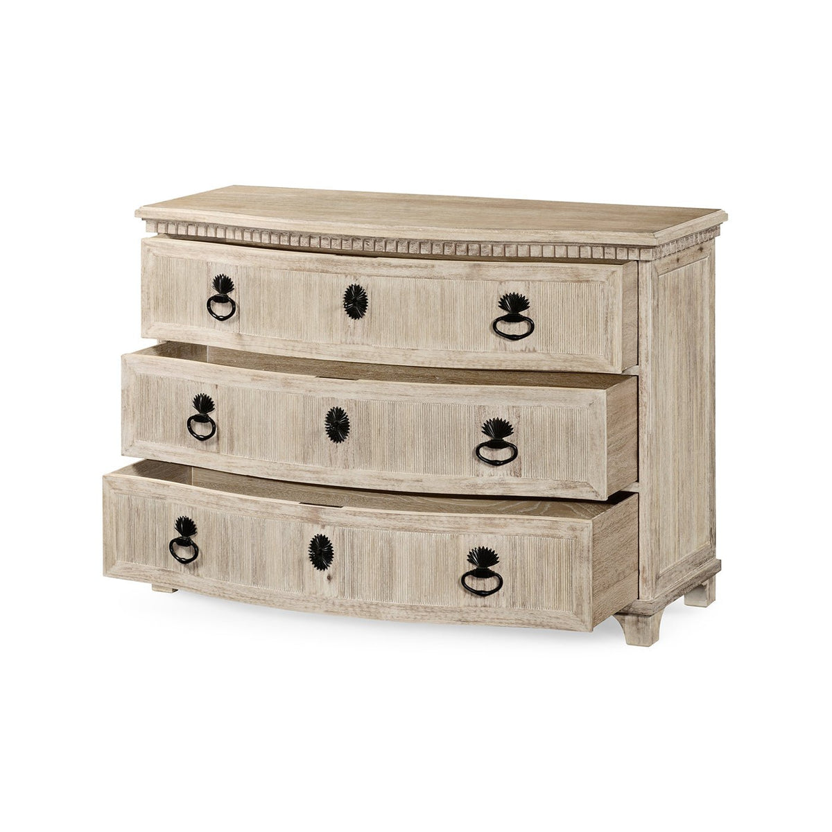 Swedish Bowfront Whitewash Dresser - English Georgian America