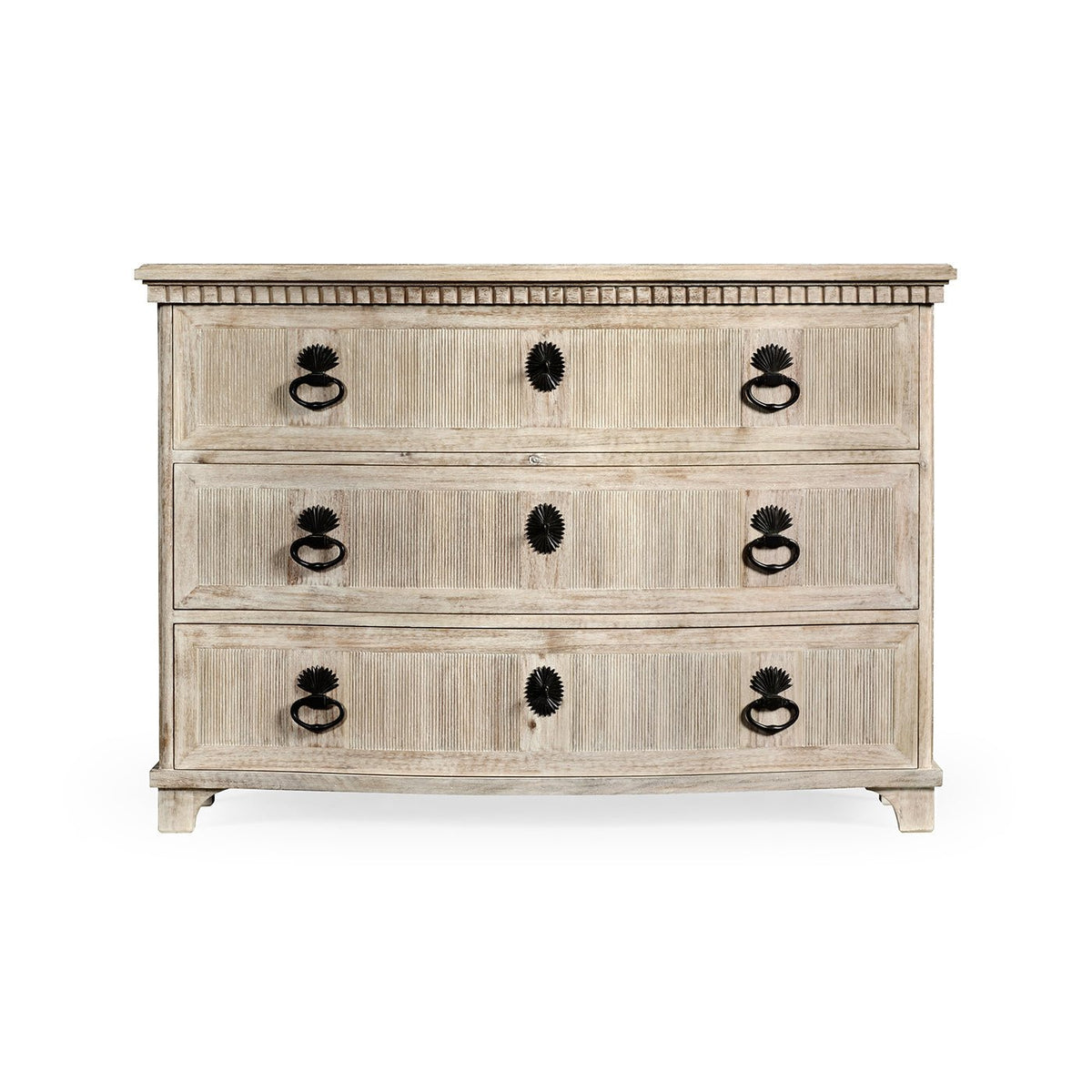 Swedish Bowfront Whitewash Dresser - English Georgian America