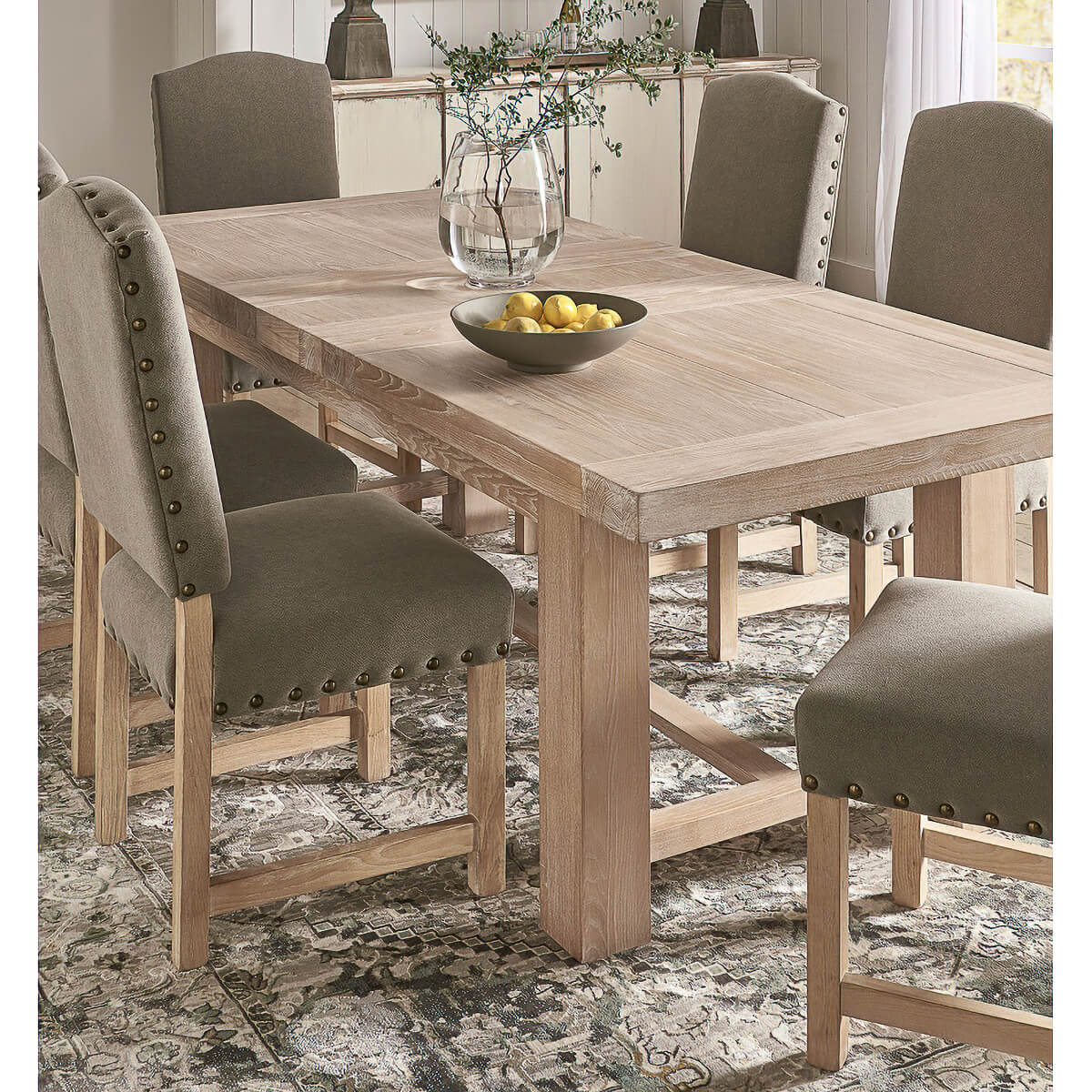 Swedish Modern Oak Extension Dining Table - English Georgian America