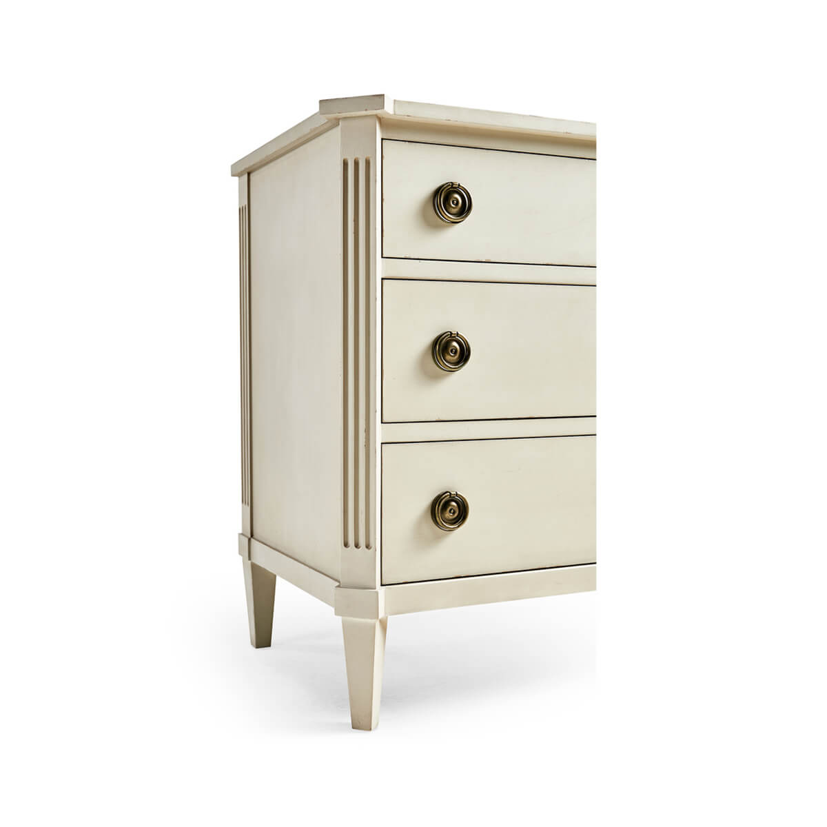 Swedish Painted Commode - 38&quot; - Antiqued White - English Georgian America