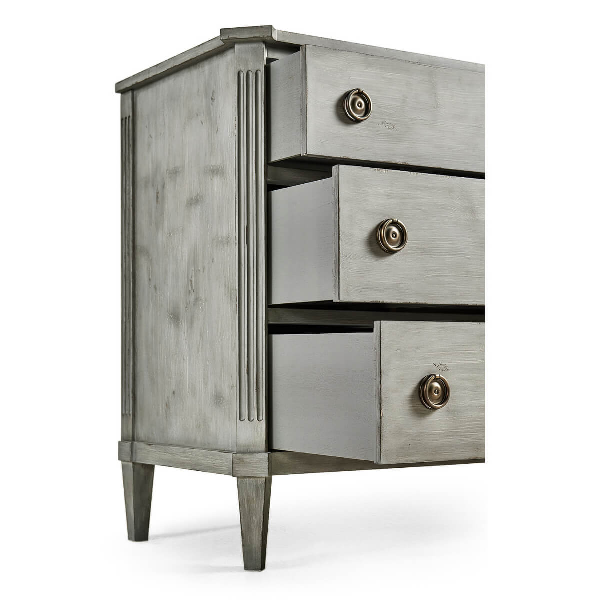 Swedish Painted Commode - 48&quot; - Antiqued Grey - English Georgian America