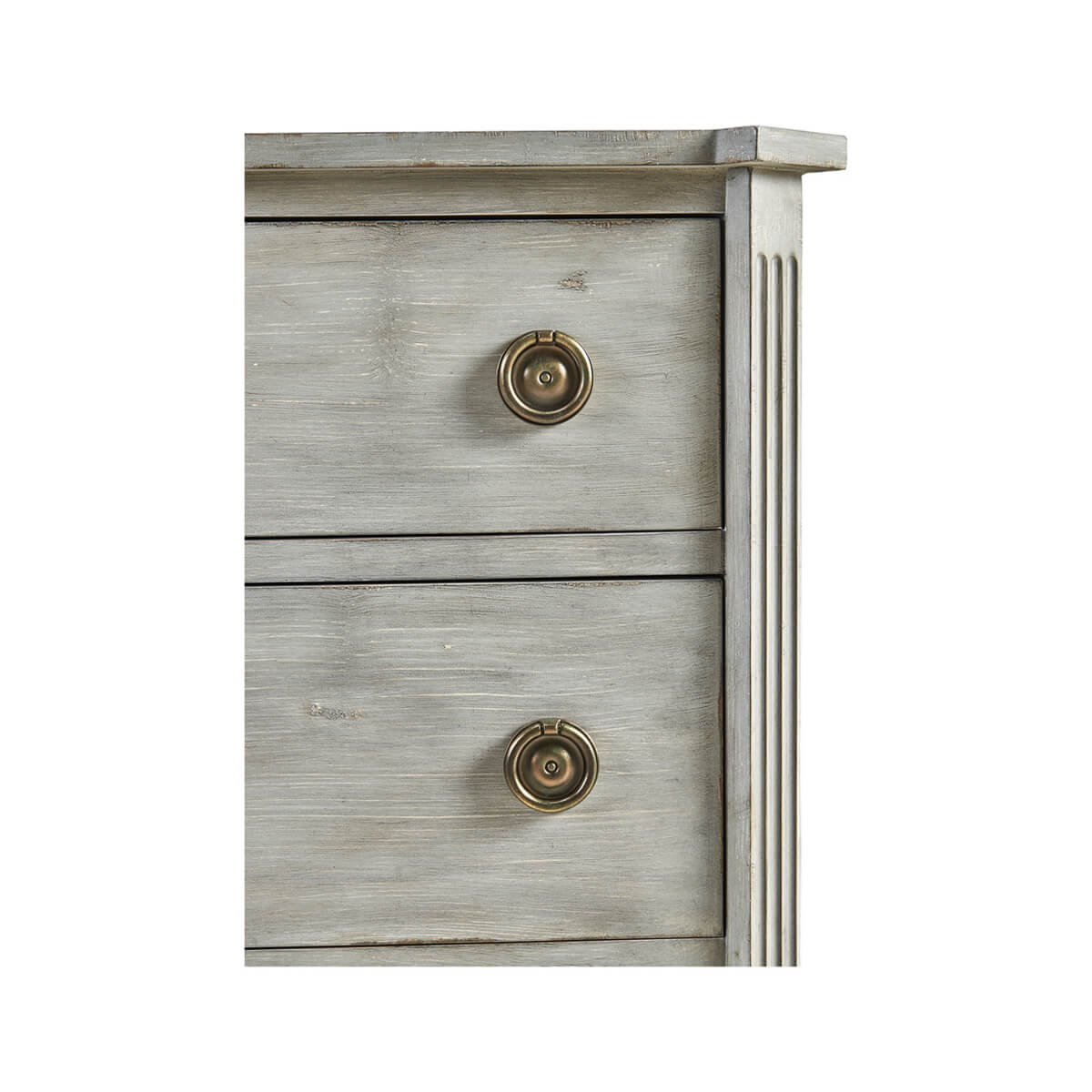 Swedish Painted Commode - 48&quot; - Antiqued Grey - English Georgian America