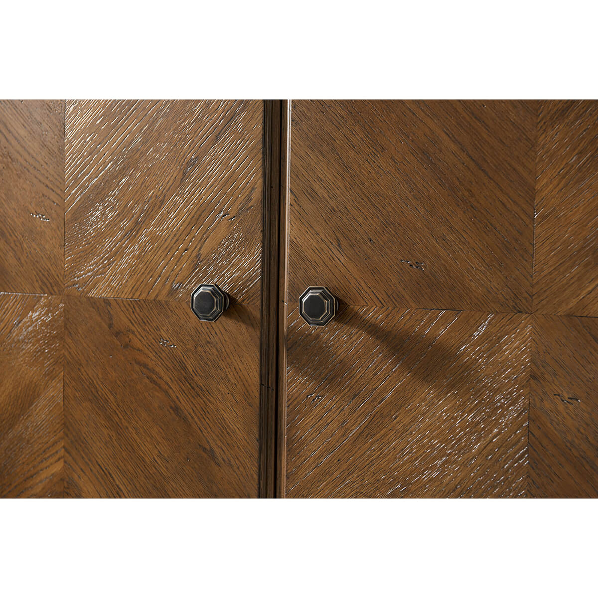 Tall Dark Oak Two Door Cabinet - English Georgian America