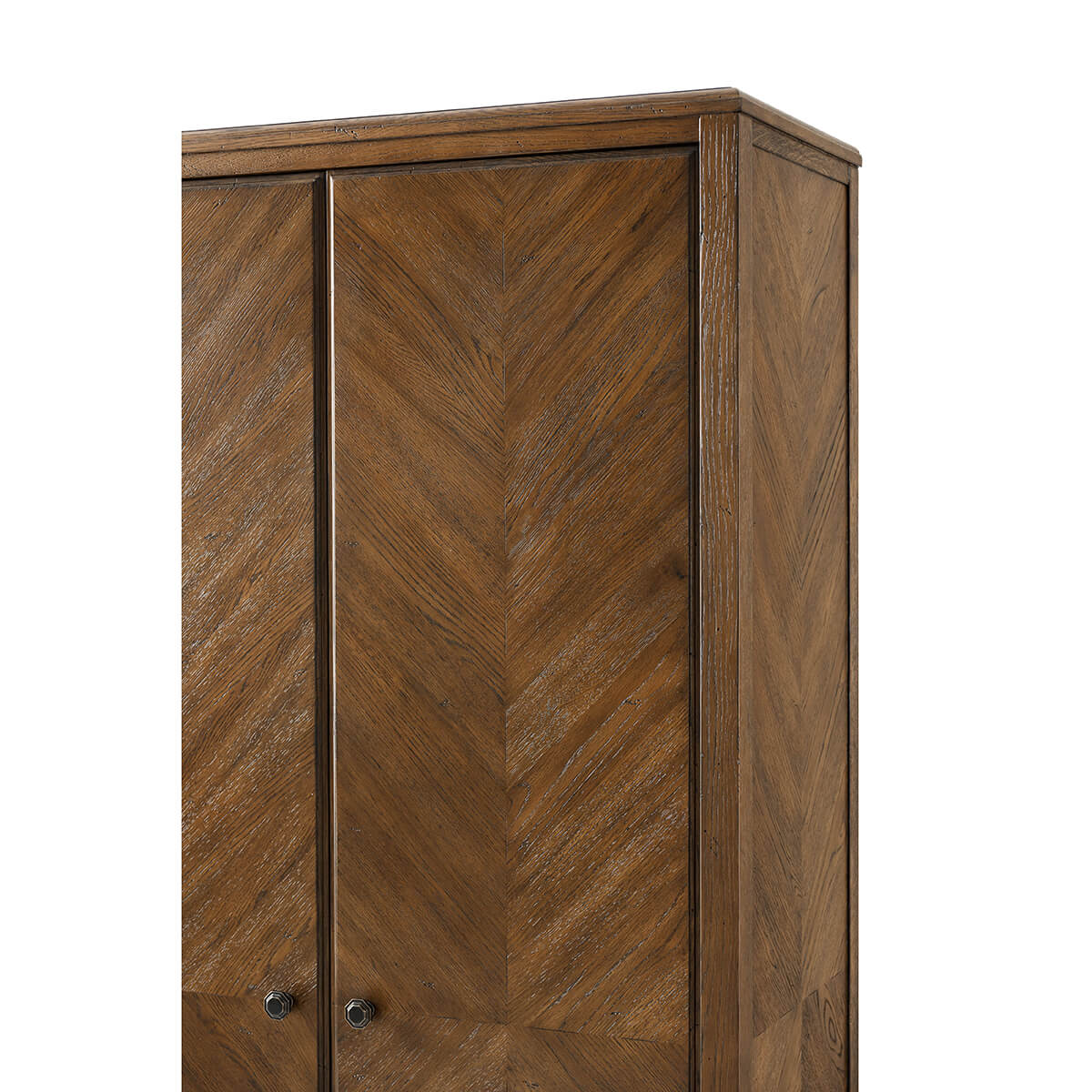 Tall Dark Oak Two Door Cabinet - English Georgian America