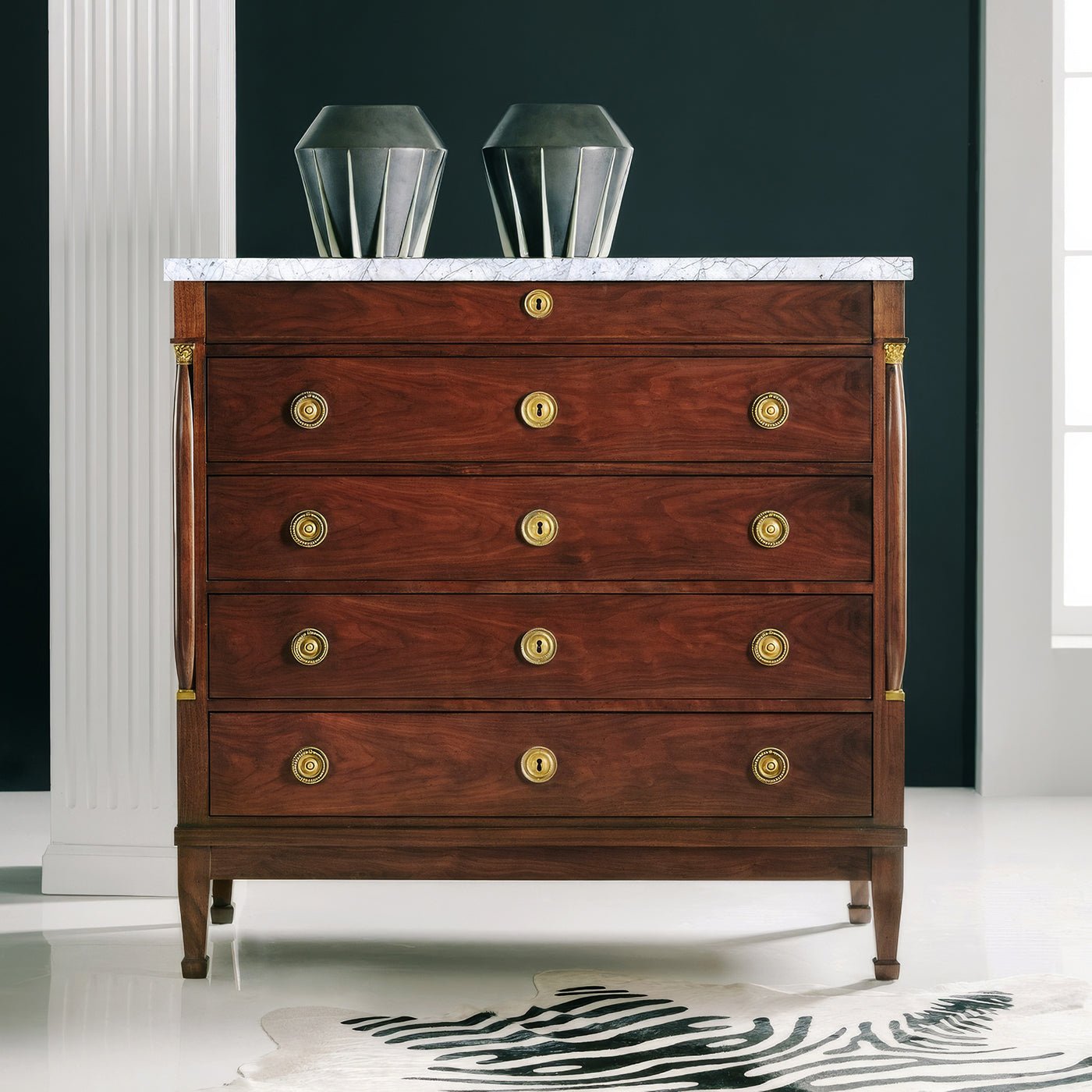 Tall Empire Chest of Drawers - English Georgian America