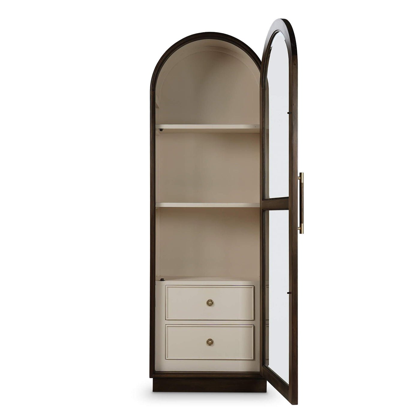 Tall Glass Door Display Cabinet - English Georgian America