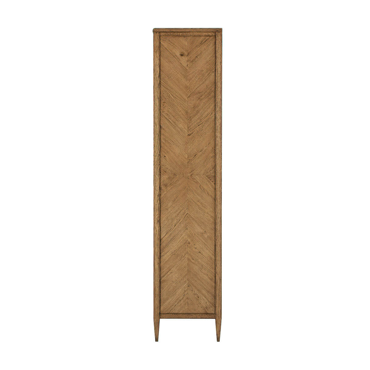 Tall Light Oak Two Door Cabinet - English Georgian America