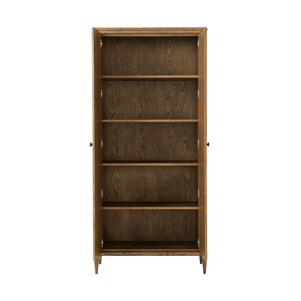 Tall Light Oak Two Door Cabinet - English Georgian America