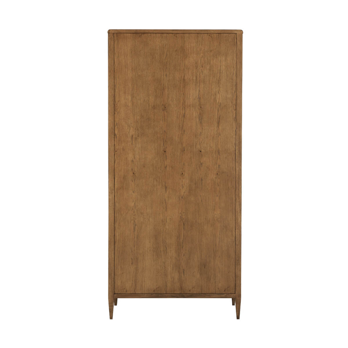 Tall Light Oak Two Door Cabinet - English Georgian America
