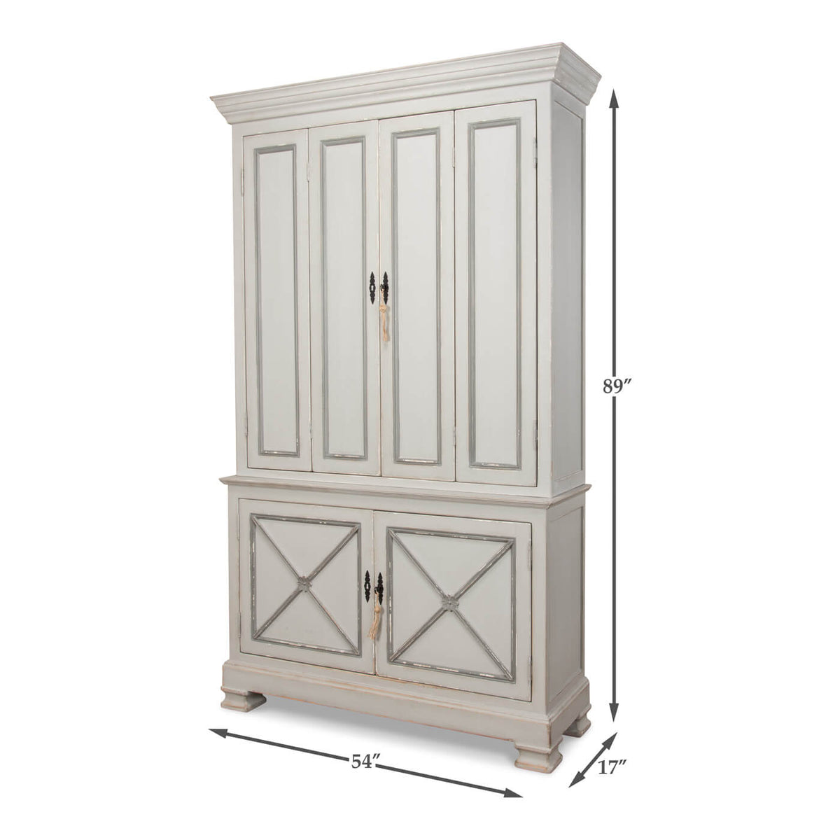 Tall Provincial Painted Cabinet - English Georgian America