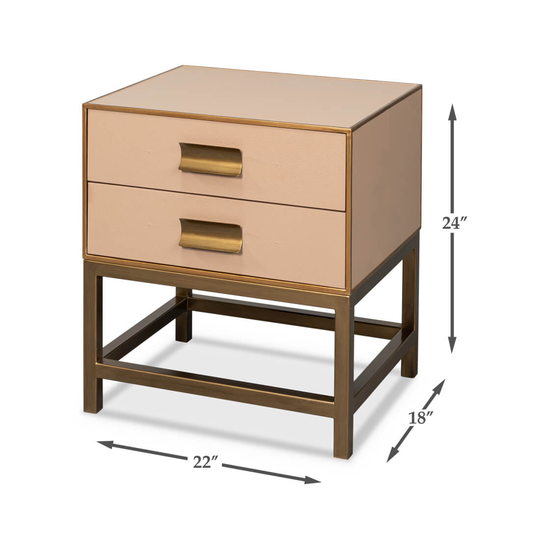 Tan Leather Modern End Table - English Georgian America