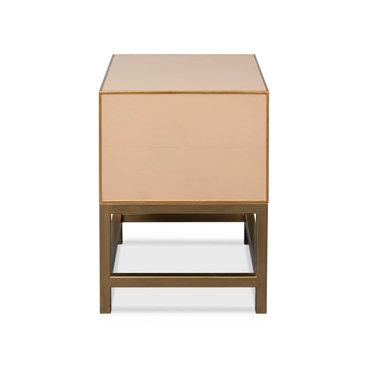 Tan Leather Modern End Table - English Georgian America