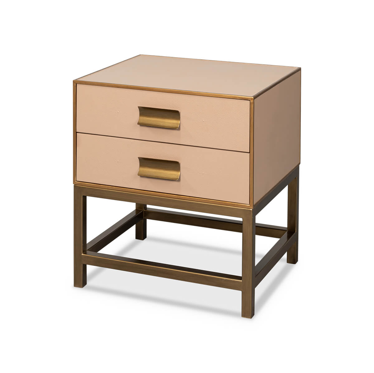 Tan Leather Modern End Table - English Georgian America