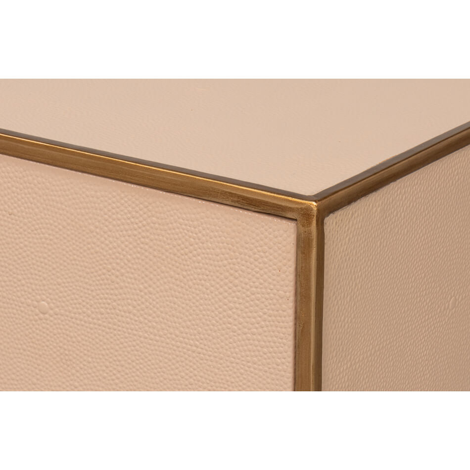 Tan Leather Modern End Table - English Georgian America