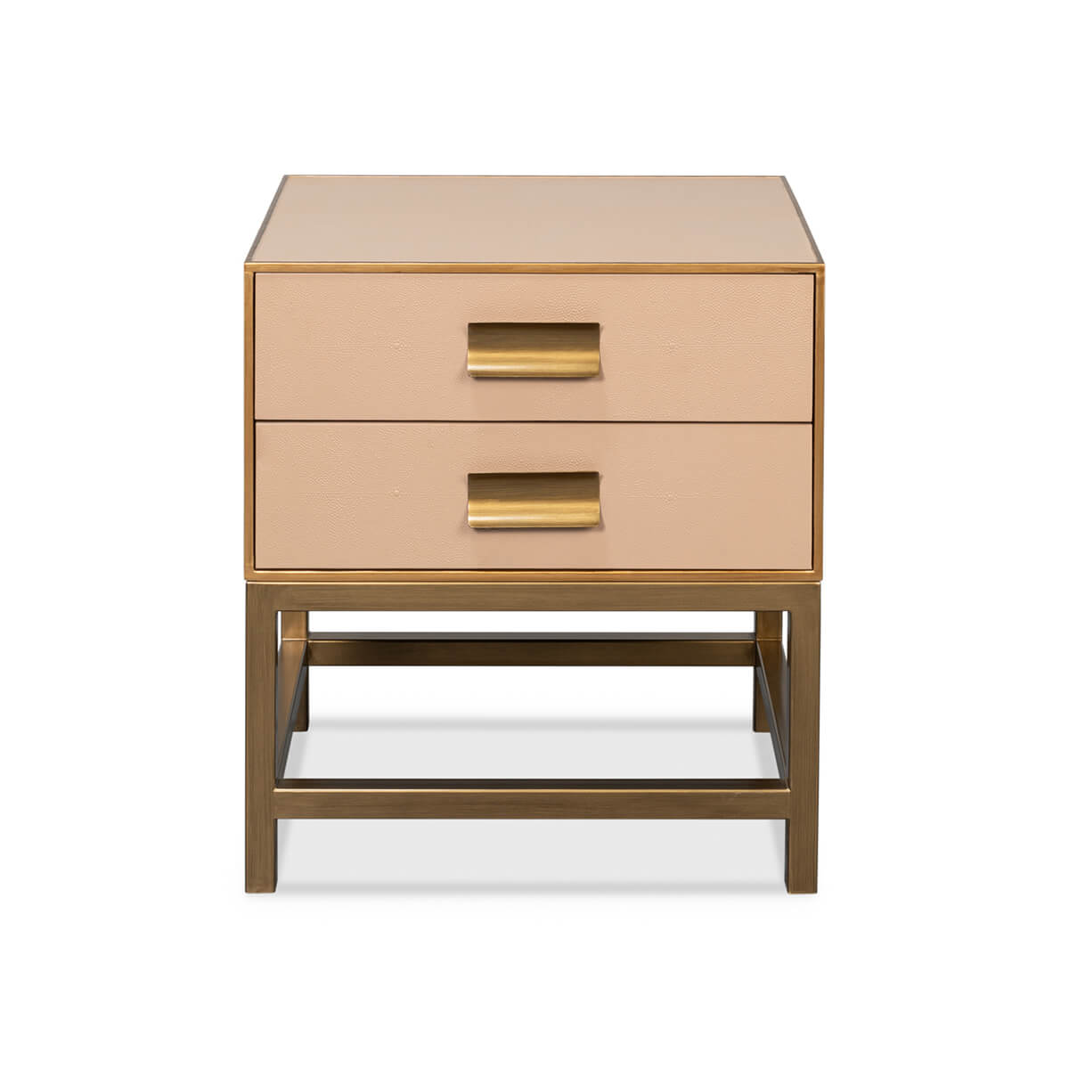 Tan Leather Modern End Table - English Georgian America