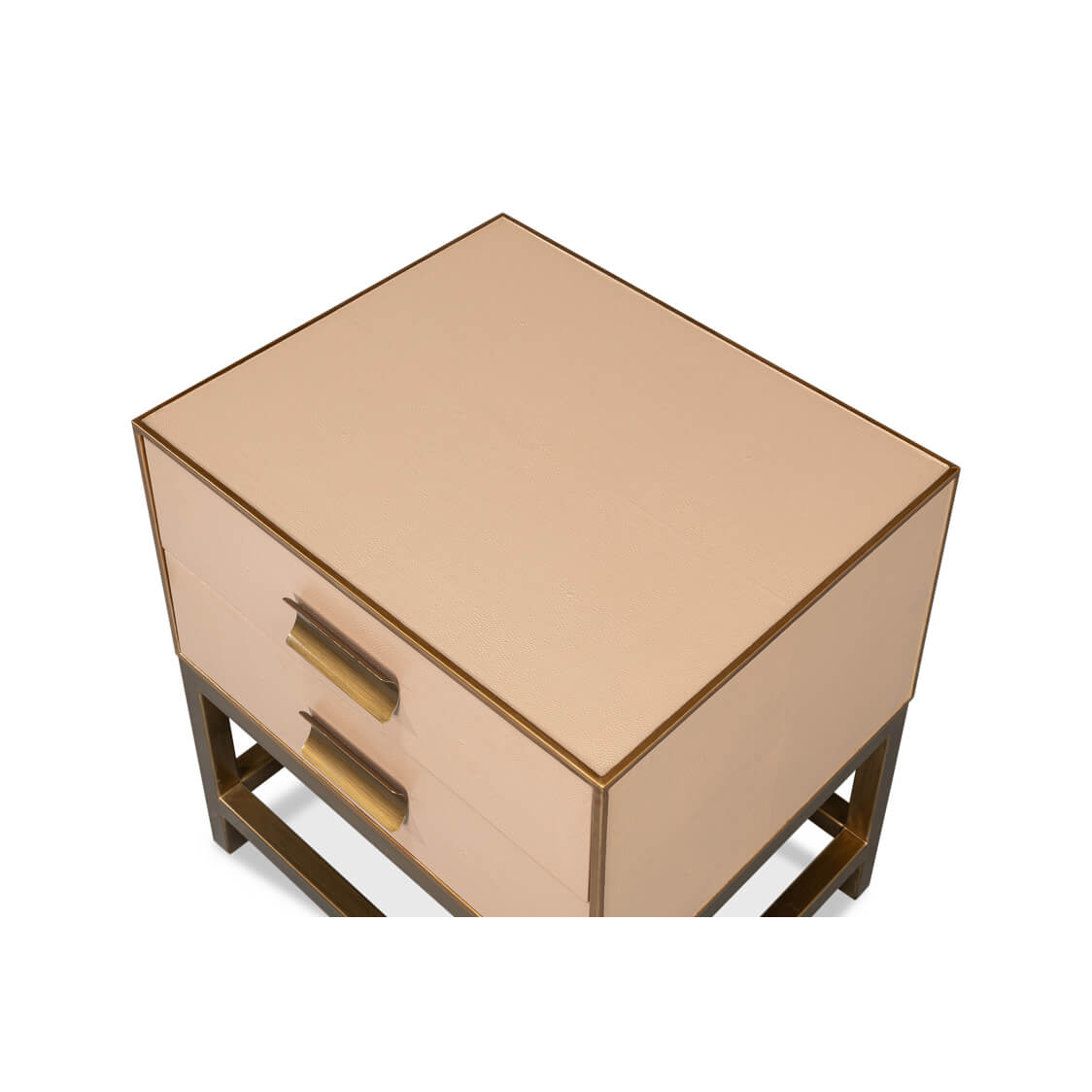 Tan Leather Modern End Table - English Georgian America