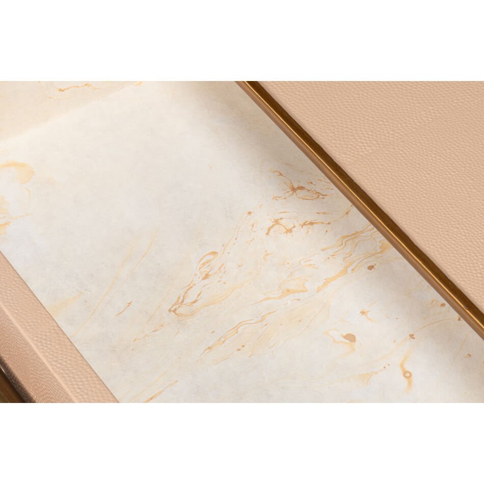 Tan Leather Modern End Table - English Georgian America