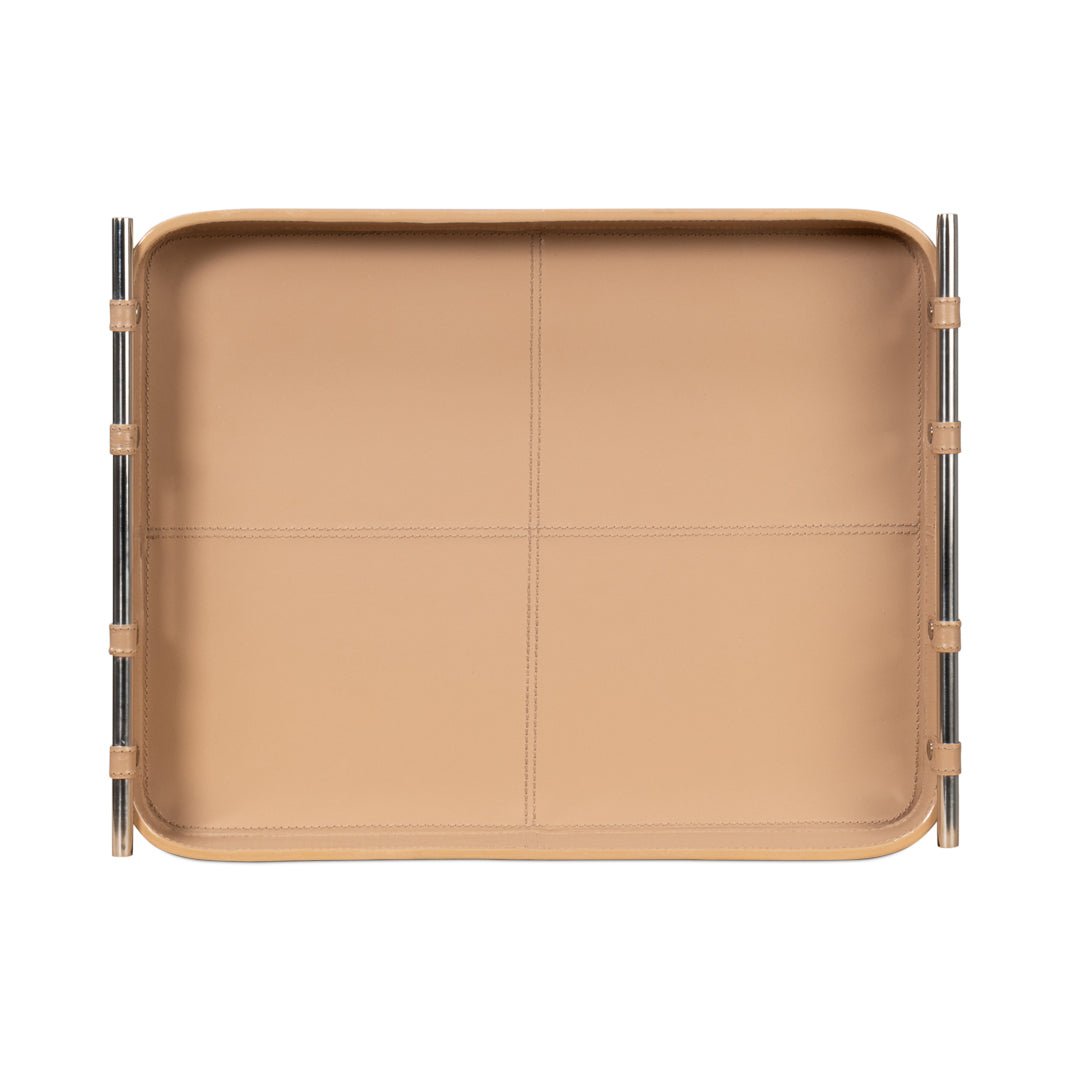 Tan Leather Tray - English Georgian America