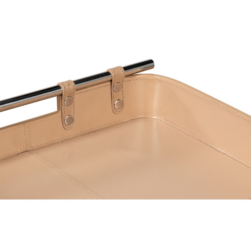 Tan Leather Tray - English Georgian America