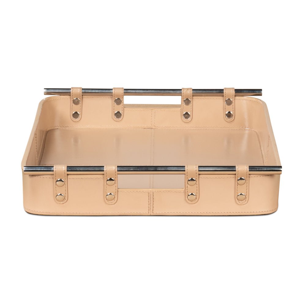 Tan Leather Tray - English Georgian America