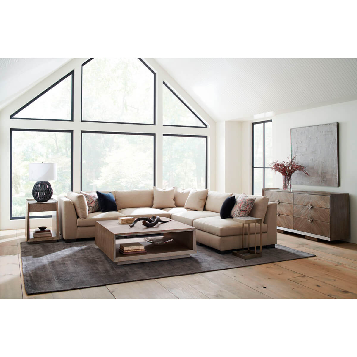 Tapered Ash Modern Coffee Table - English Georgian America