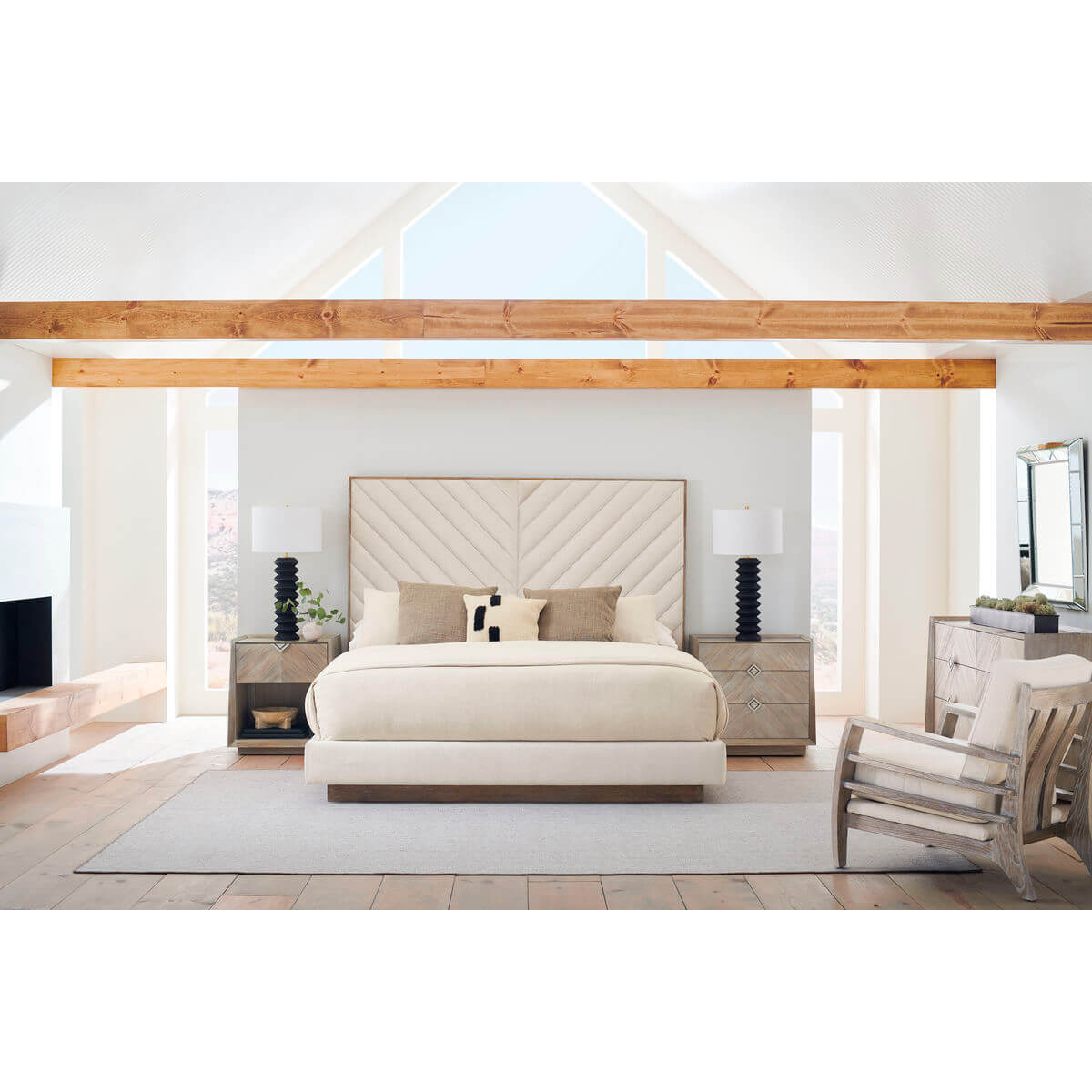 Tapered Ash Modern Nightstand - English Georgian America