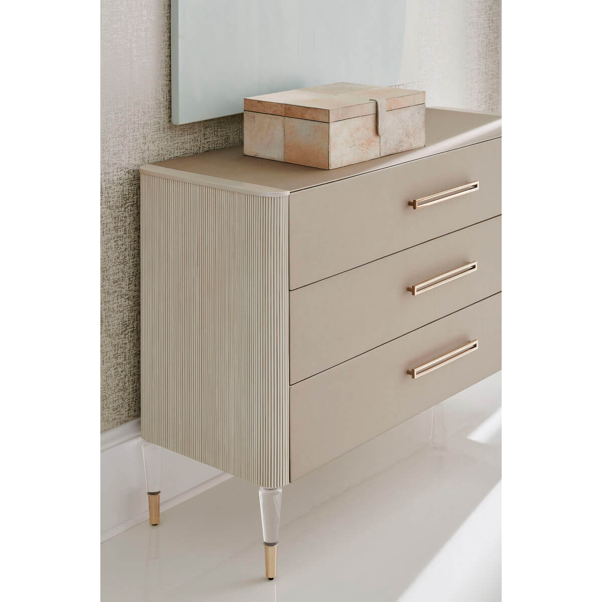 Three Drawer Modern Dresser - English Georgian America