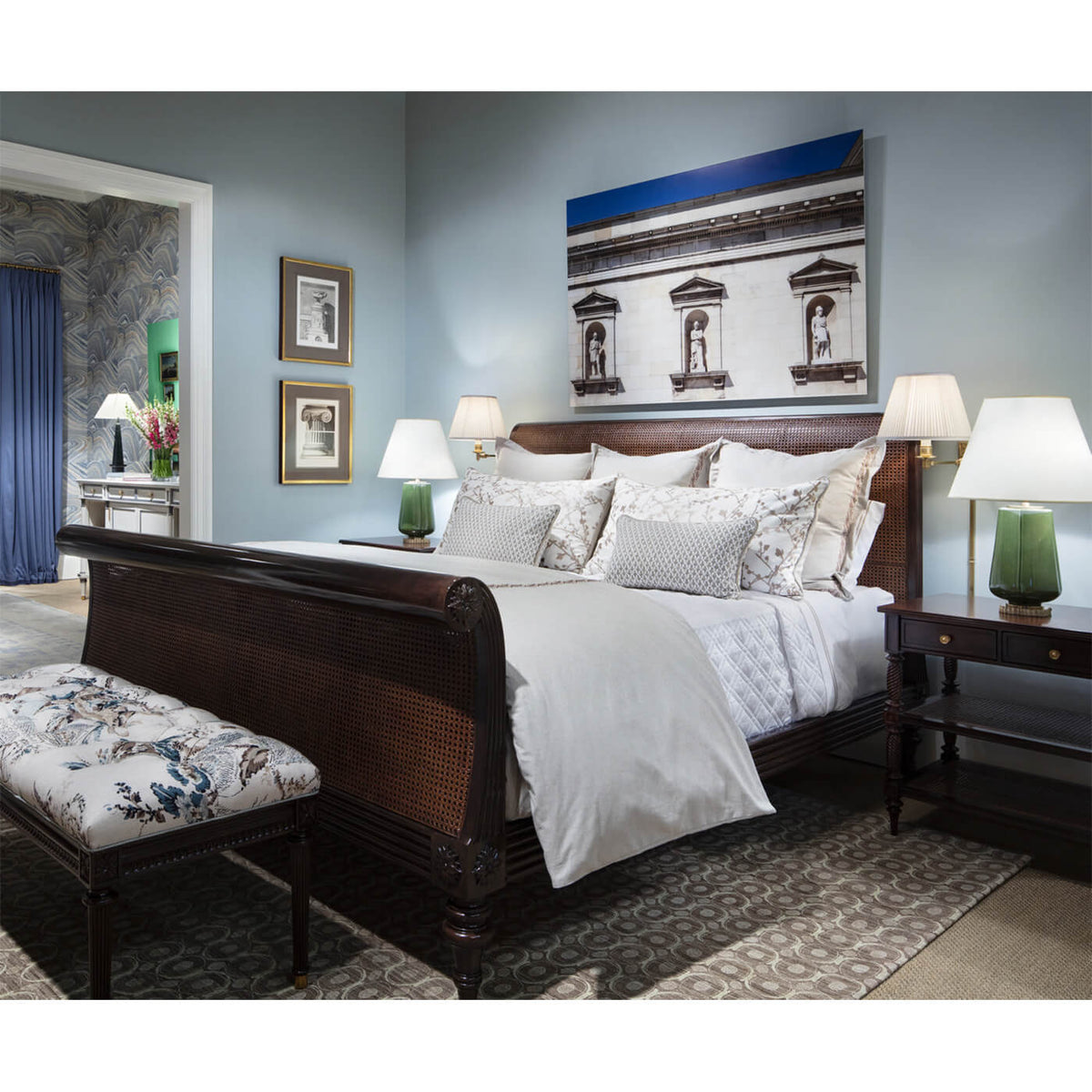 Three Tier Regency Style Nightstand - English Georgian America