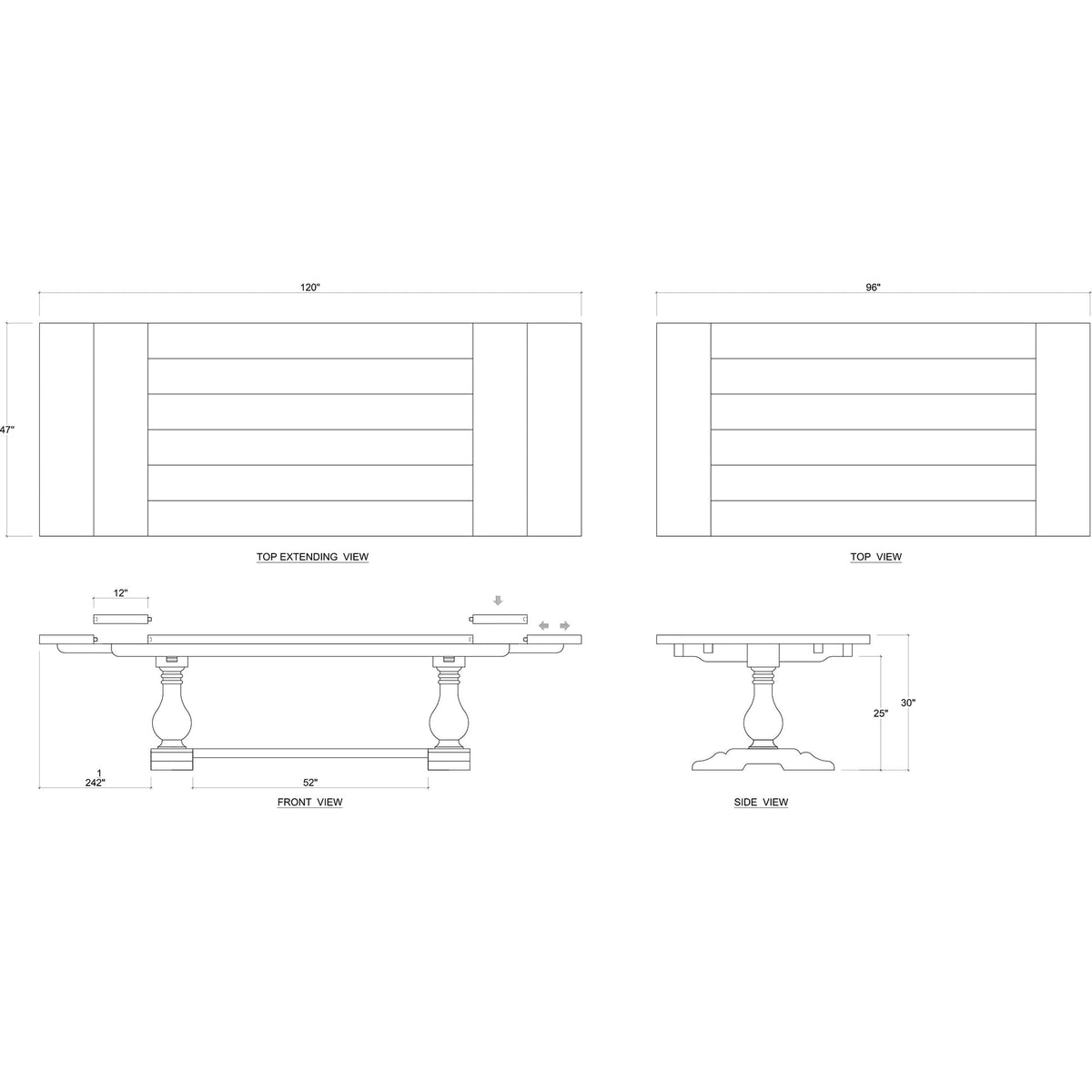 Timeless Extendable Trestle Dining Table - English Georgian America