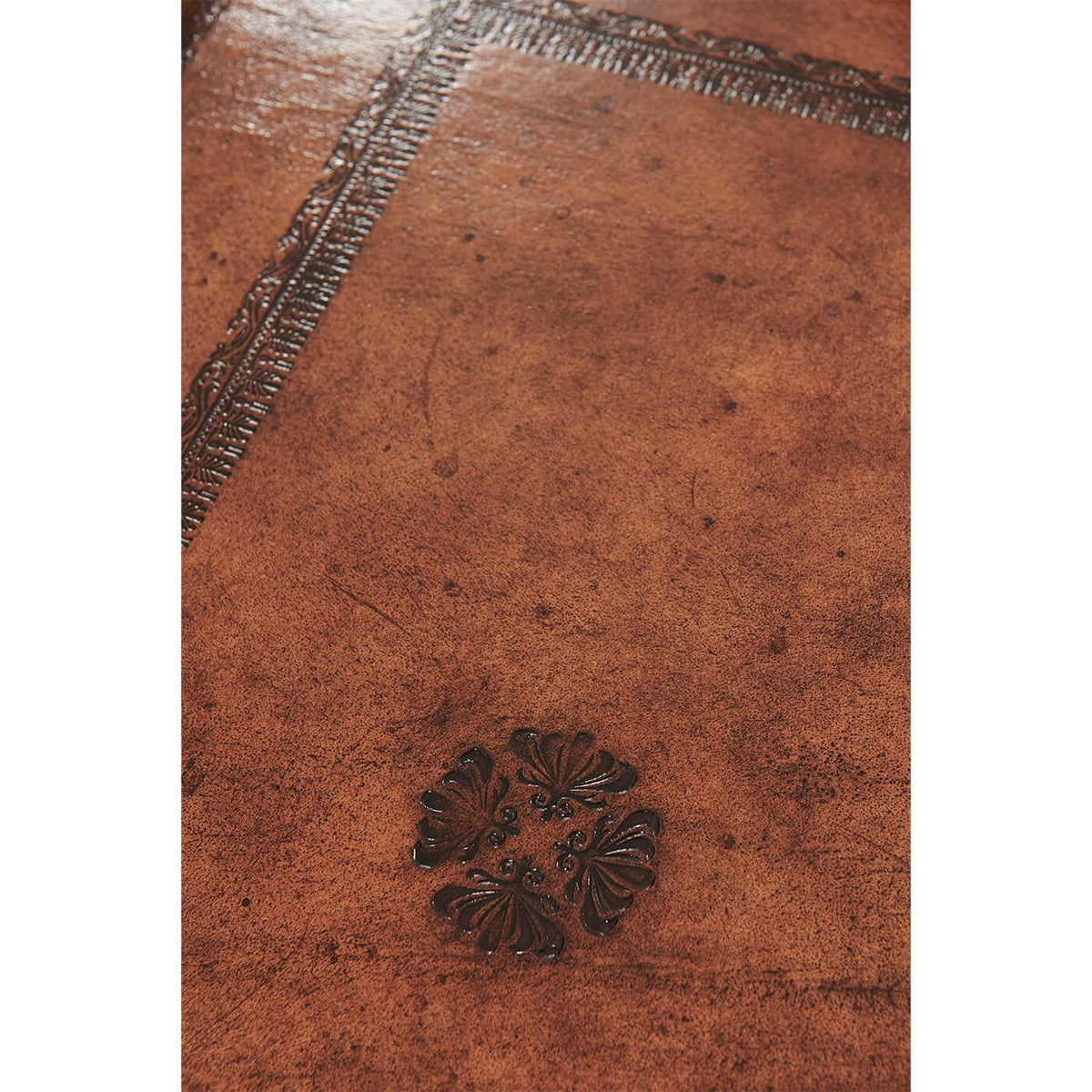 Tooled Leather Serving Tray - English Georgian America