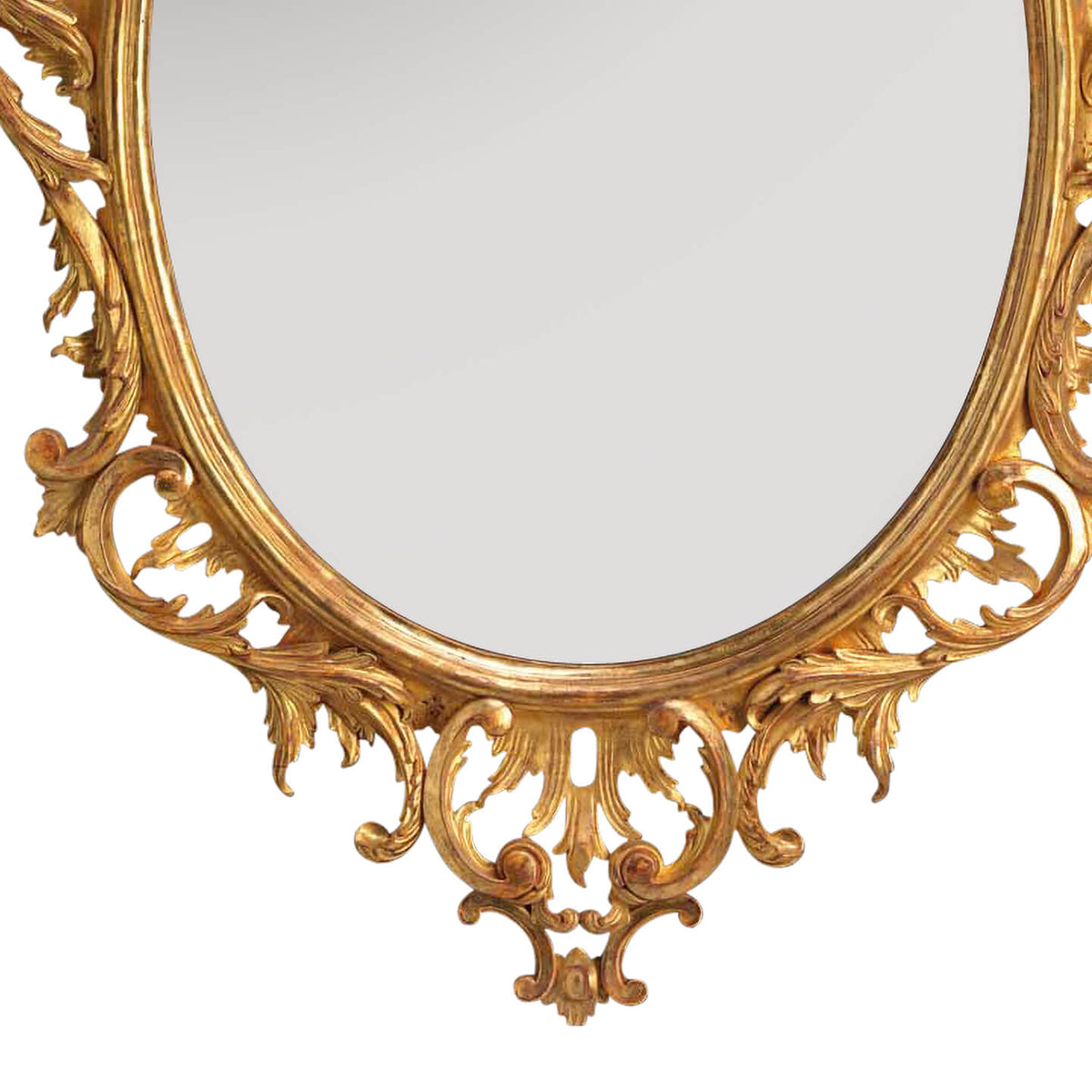 Traditional Chippendale Oval Mirror - English Georgian America