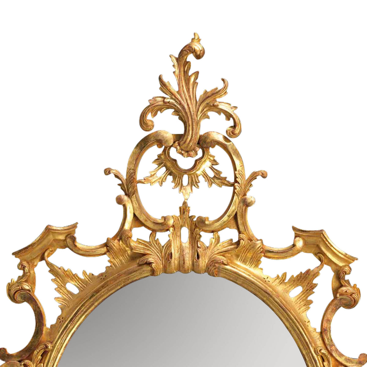 Traditional Chippendale Oval Mirror - English Georgian America