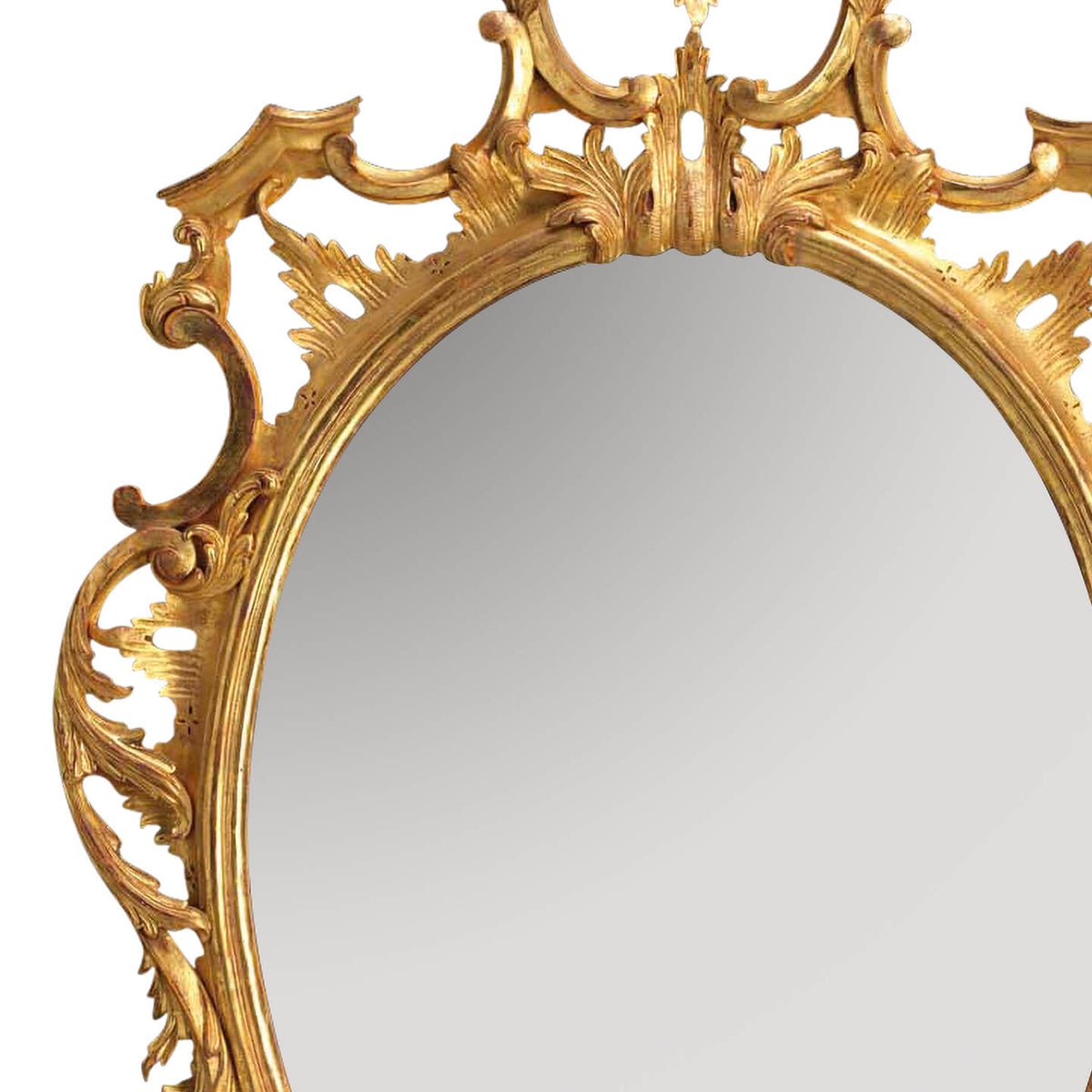 Traditional Chippendale Oval Mirror - English Georgian America
