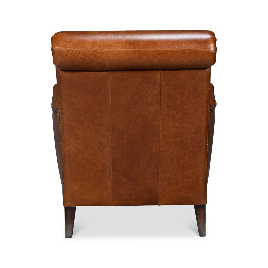 Traditional Leather Club Chair - English Georgian America