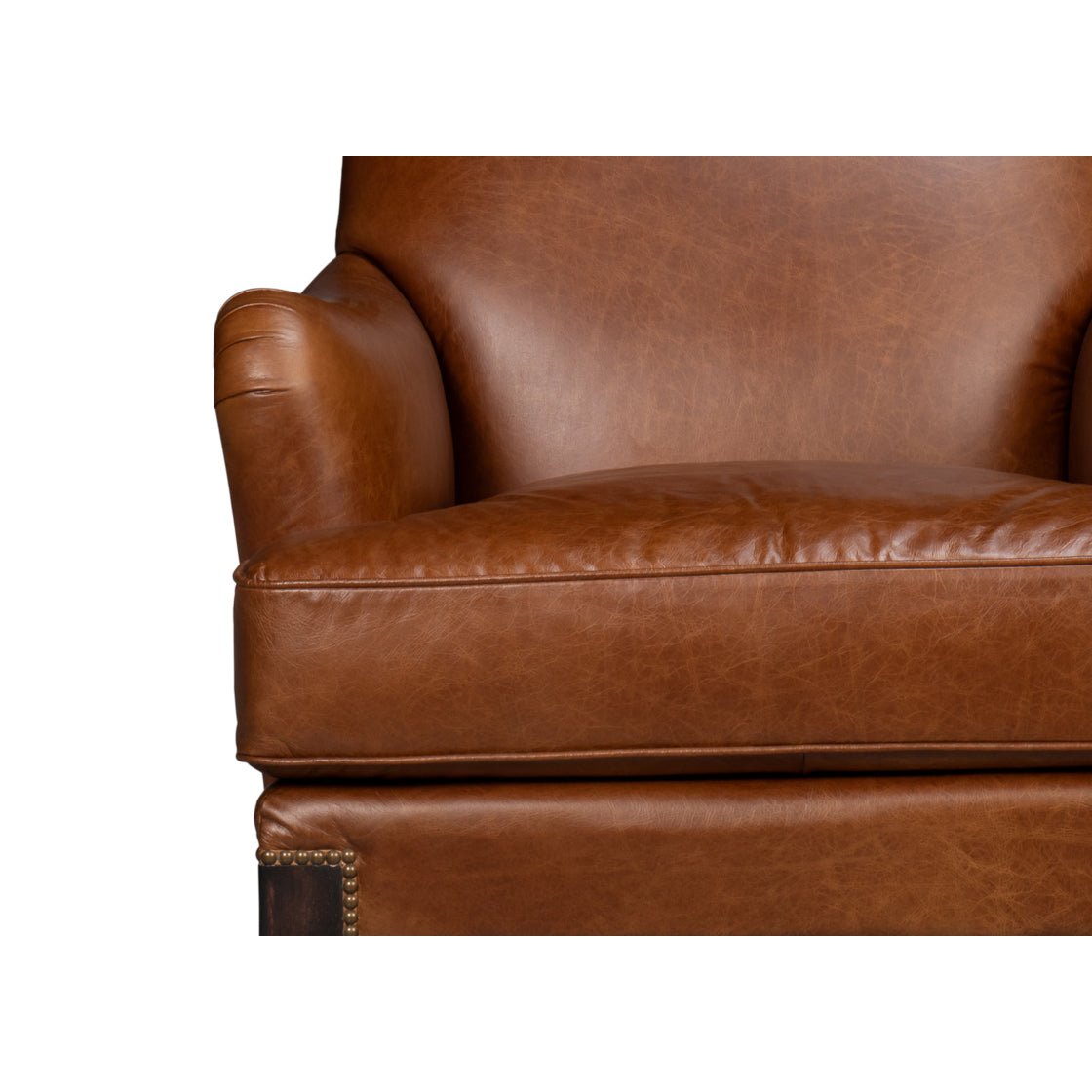 Traditional Leather Club Chair - English Georgian America