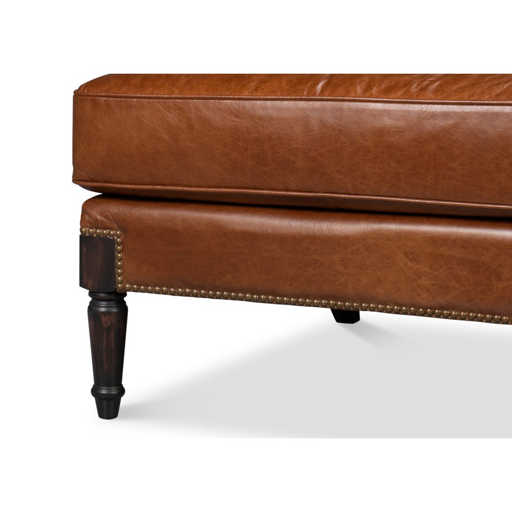 Traditional Leather Club Chair - English Georgian America