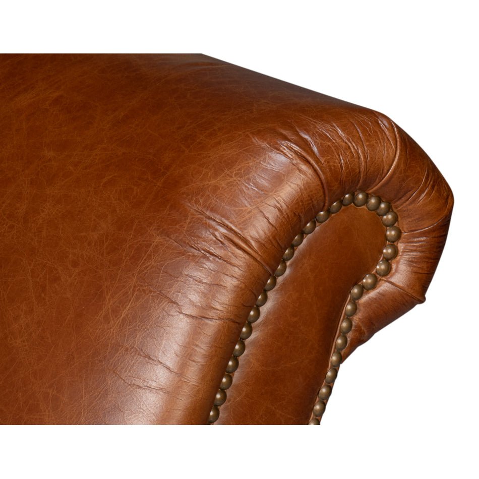 Traditional Leather Club Chair - English Georgian America