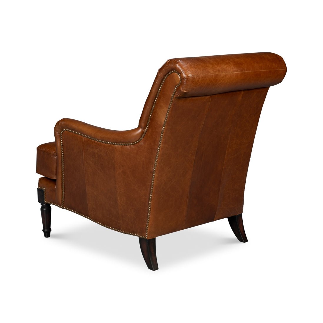 Traditional Leather Club Chair - English Georgian America