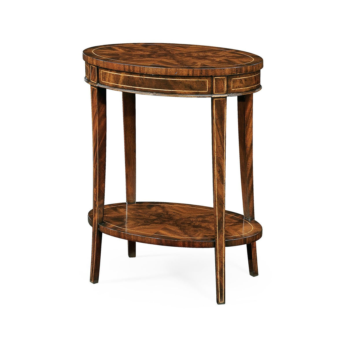 Traditional Mahogany Oval Side Table - English Georgian America