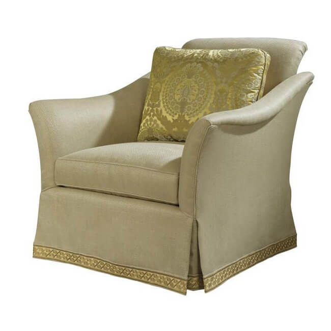 Traditional Upholstered Armchair - English Georgian America