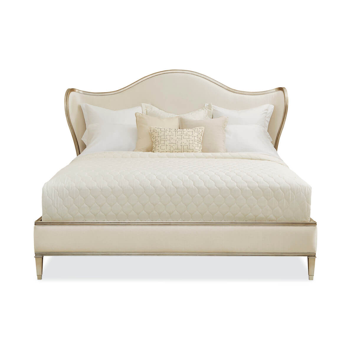 Transitional Style Upholstered California King Bed - English Georgian America