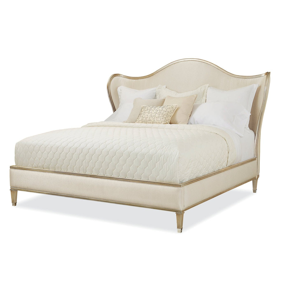 Transitional Style Upholstered King Bed - English Georgian America
