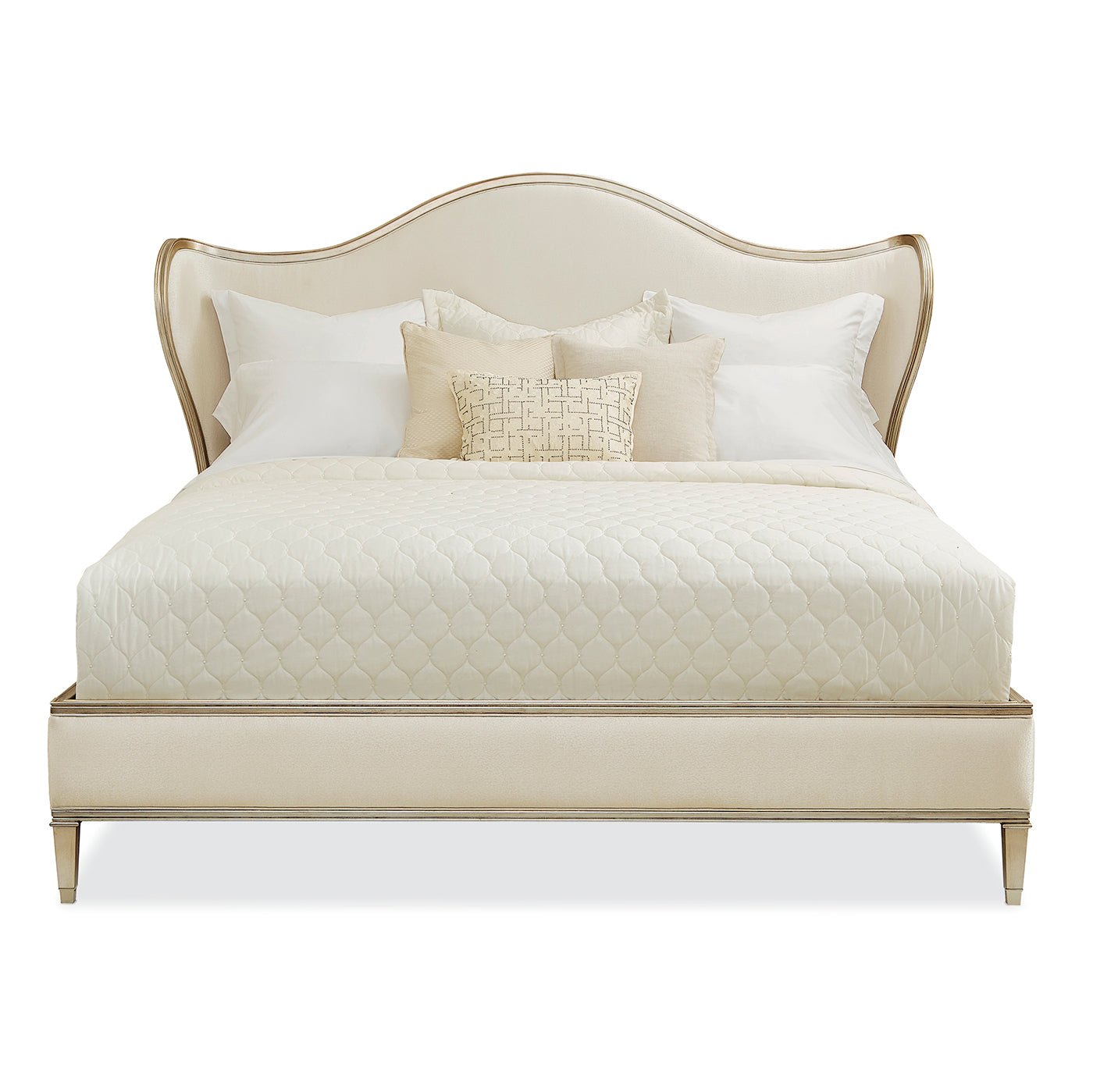 Transitional Style Upholstered King Bed - English Georgian America