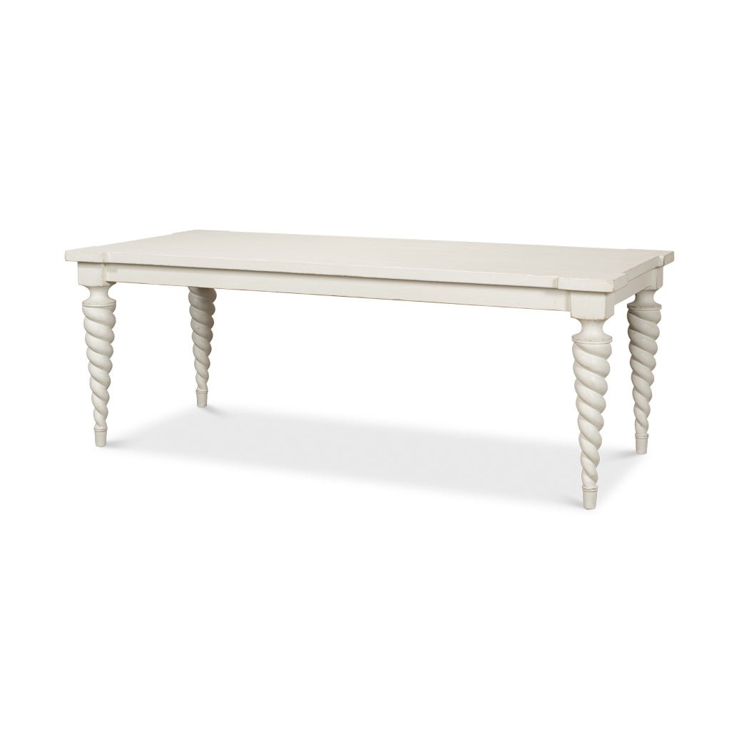 Transitional White Dining Table - English Georgian America